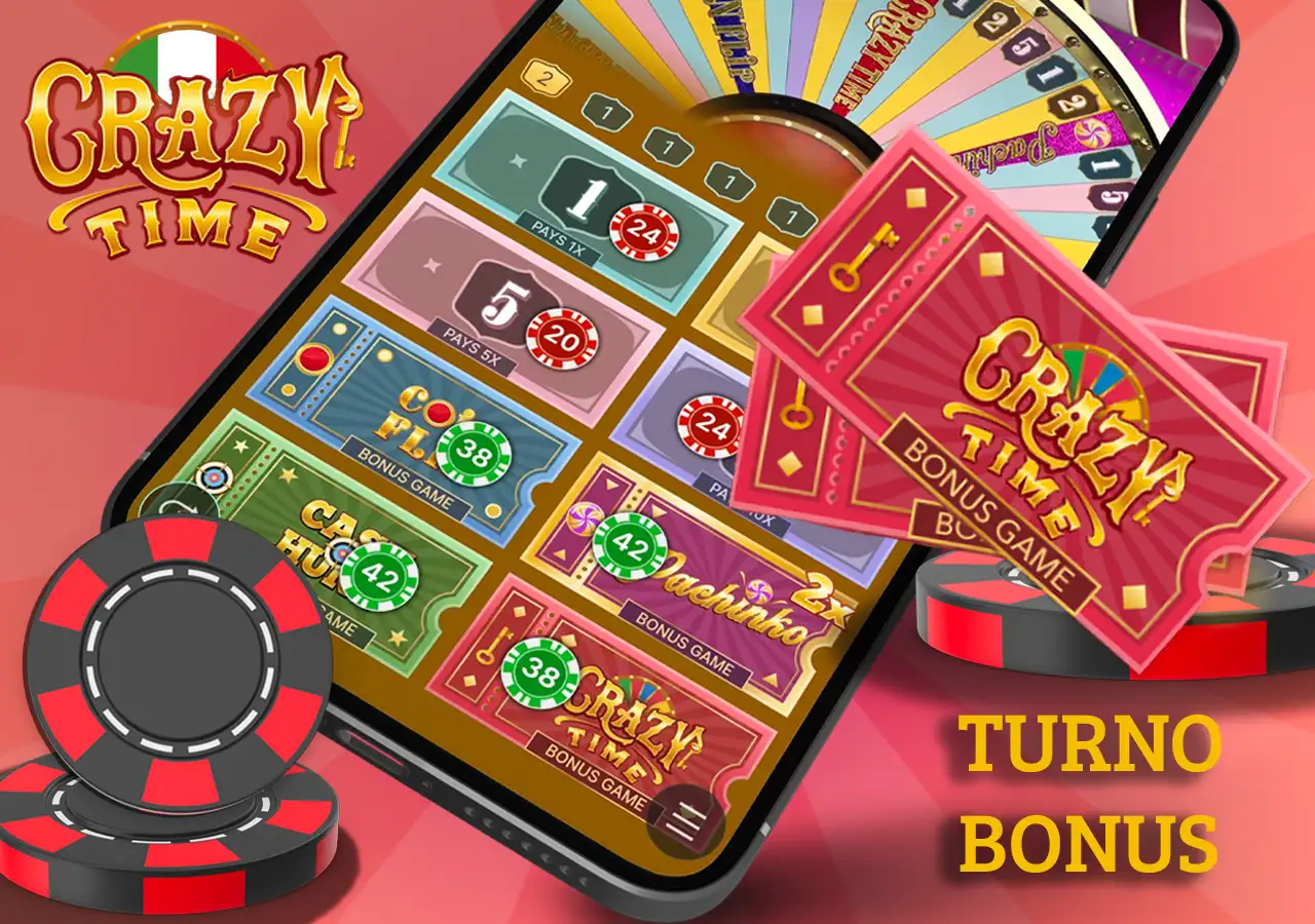 Ottieni bonus nel gioco Crazy Time